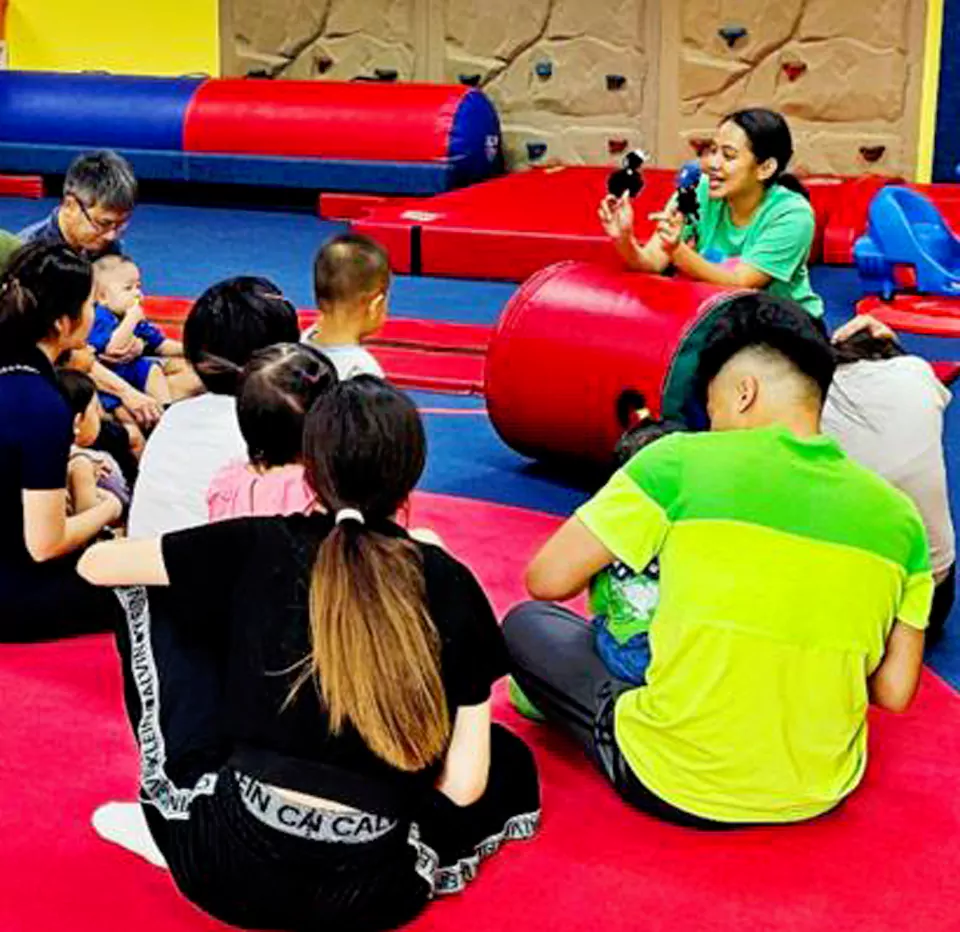 Child engaged in structured play at My Gym