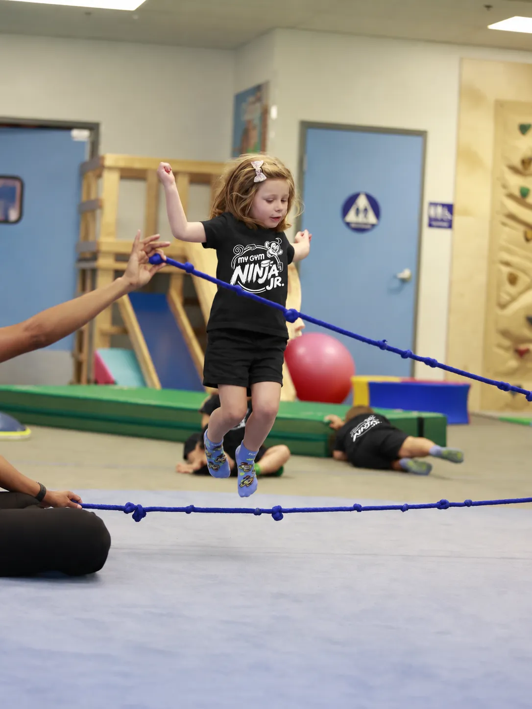 Kids taking on the obstacle course at My Gym Ninja Jr., Great World