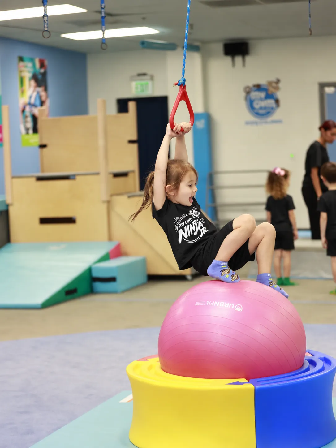 Kids taking on the obstacle course at My Gym Ninja Jr., Great World