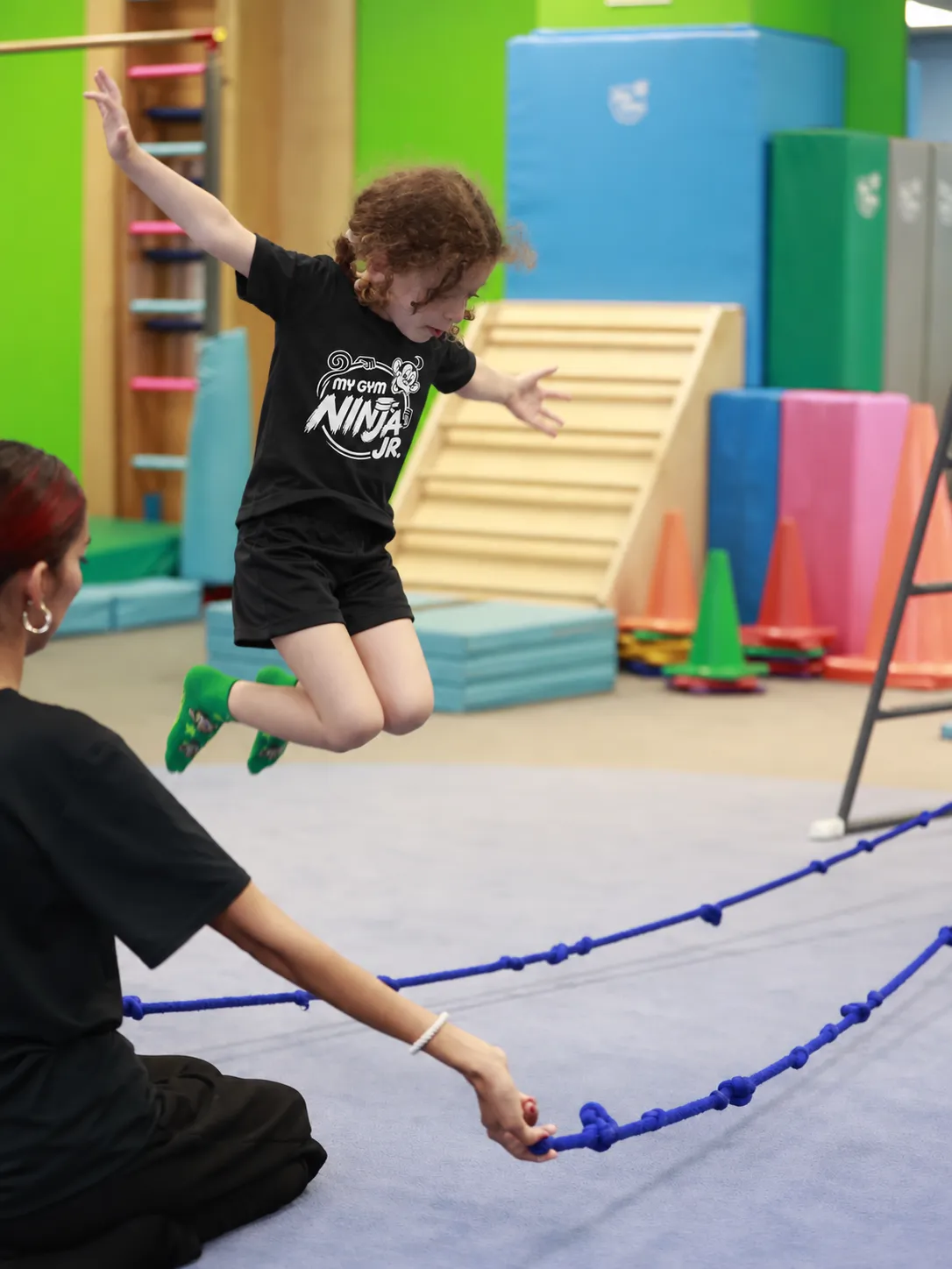 Kids taking on the obstacle course at My Gym Ninja Jr., Great World